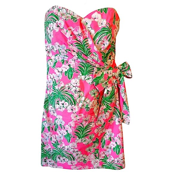 Lilly Pulitzer Stela Strapless Dress in Roxie Pink/Worth A Look NWT - Size 6 - Picture 7 of 9